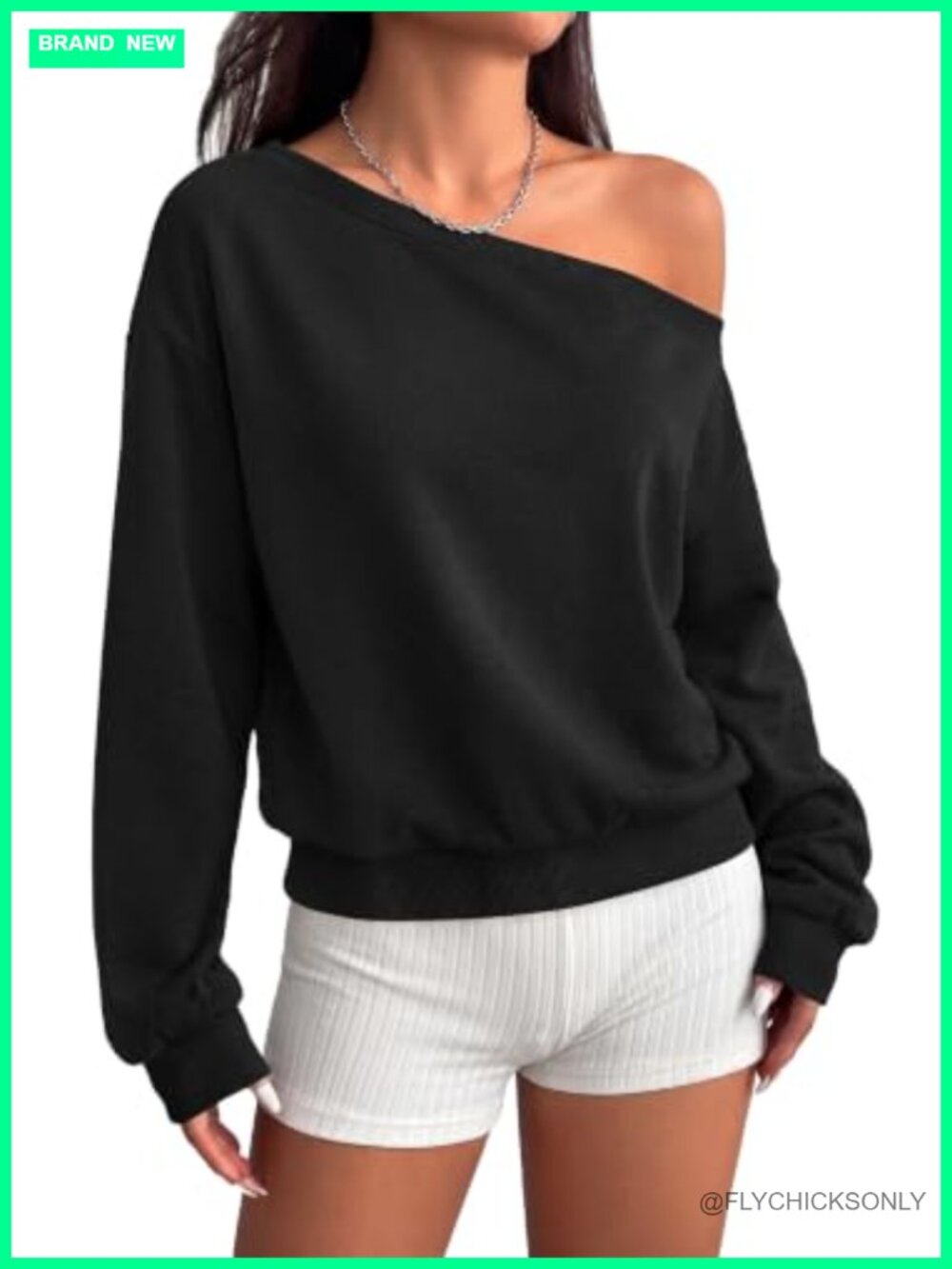 Womens Off The Shoulder Sweatshirt Long Sleeve Pullover Top